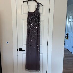 Adrianna Pappel size 6 Moonscape one shoulder gown… perfect condition!!!